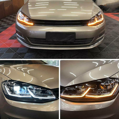 LED Dynamische Chrom Scheinwerfer passend für VW Golf 7 2012-2017