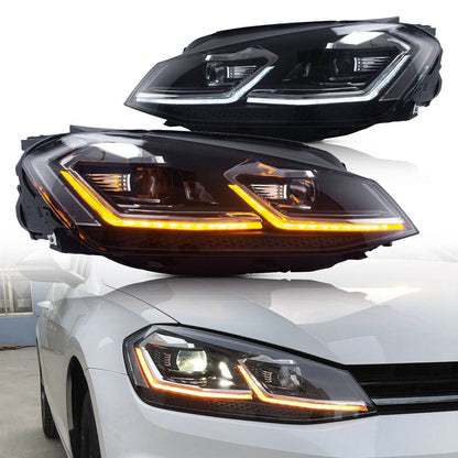 LED Dynamische Chrom Scheinwerfer passend für VW Golf 7 2012-2017