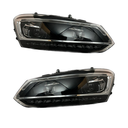Schwarze Halogen-Scheinwerfer passend für VW Polo V (6R, 6C) 2009-2014