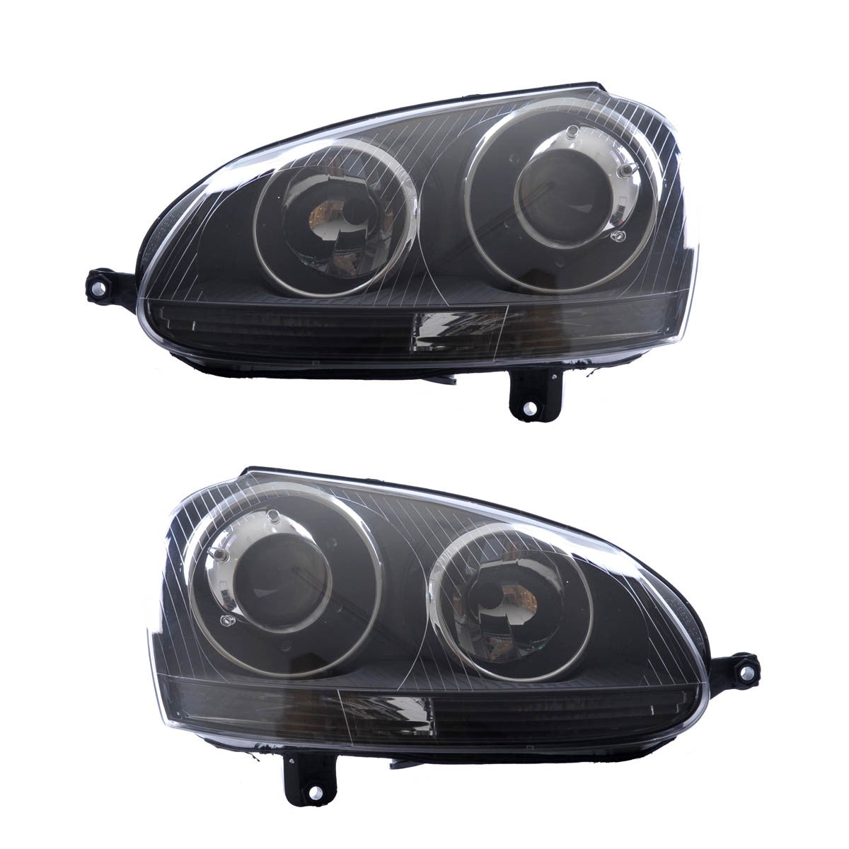 Schwarze Xenon-Style H7/H7 Scheinwerfer passend für VW Golf 5 2003-2008