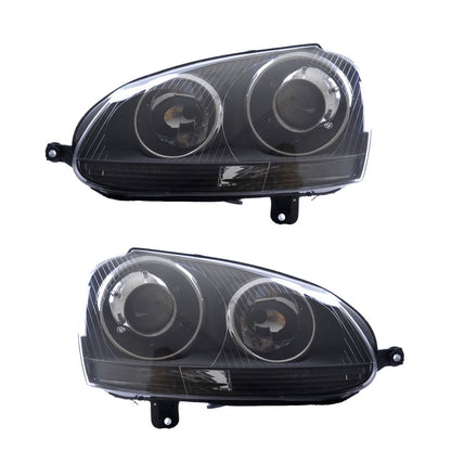 Schwarze Xenon-Style H7/H7 Scheinwerfer passend für VW Golf 5 2003-2008