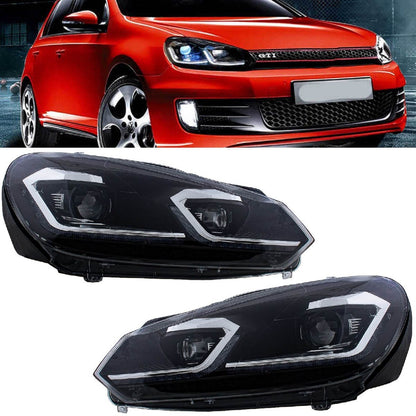 LED Dynamische Chrom-Scheinwerfer passend für VW Golf 6 2008-2012