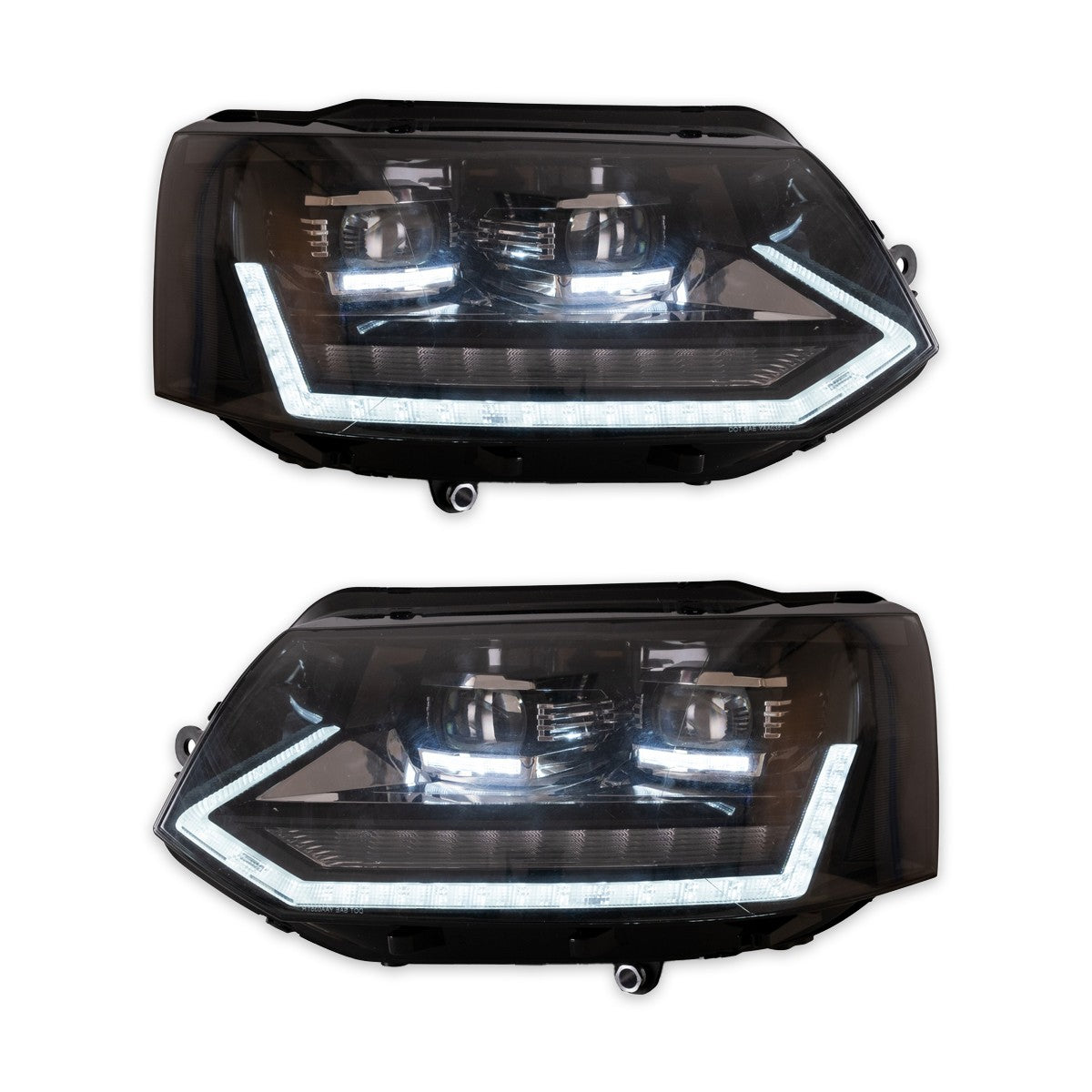 Voll-LED Schwarze Scheinwerfer passend für VW Transporter Multivan T5 2010-2015