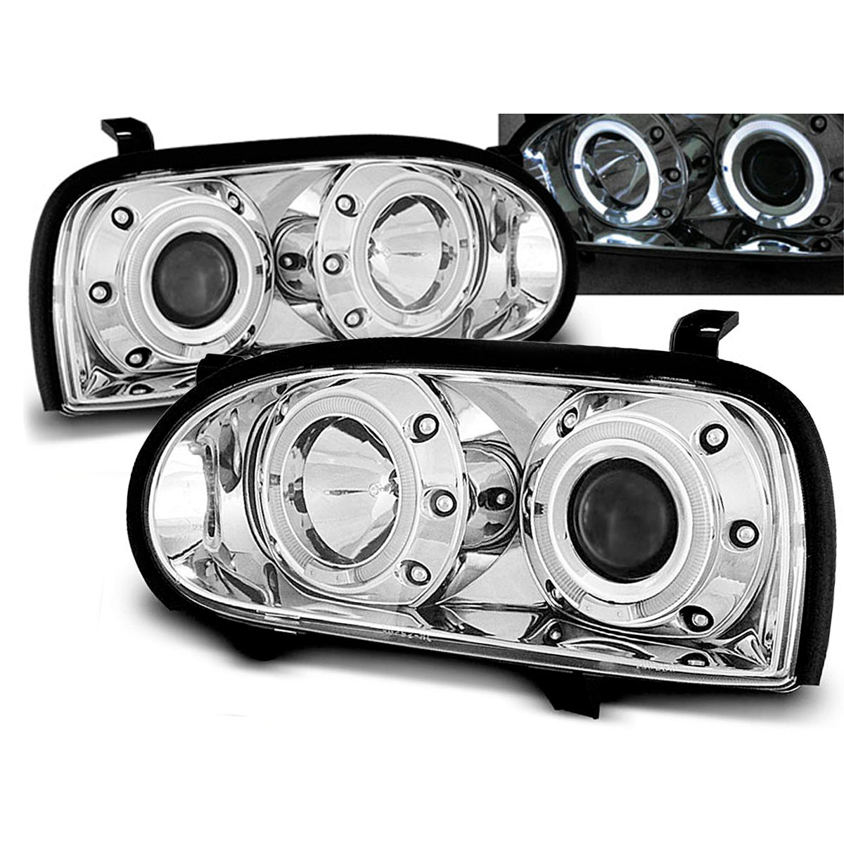 Scheinwerfer Angel Eyes Chrom passend für VW Golf 3 09.91-08.97