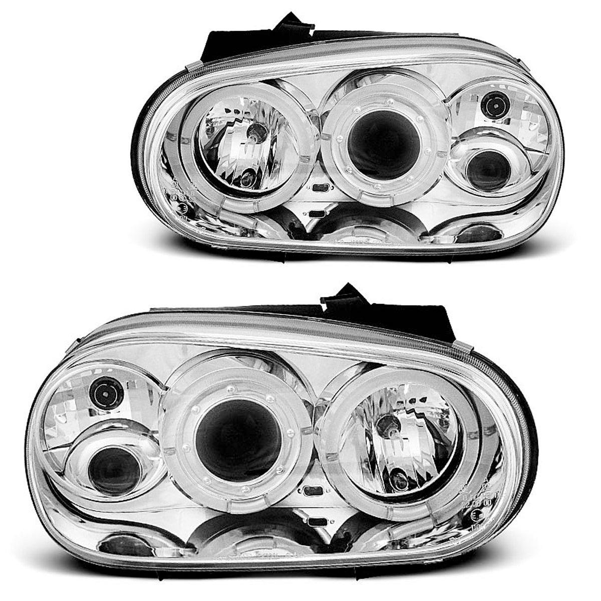 Scheinwerfer Angel Eyes Chrom passend für VW Golf 4 09.97-09.03