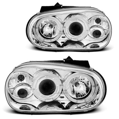 Scheinwerfer Angel Eyes Chrom passend für VW Golf 4 09.97-09.03