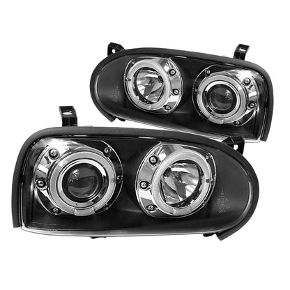 Scheinwerfer Angel Eyes Schwarz passend für VW Golf 3 09.91-08.97