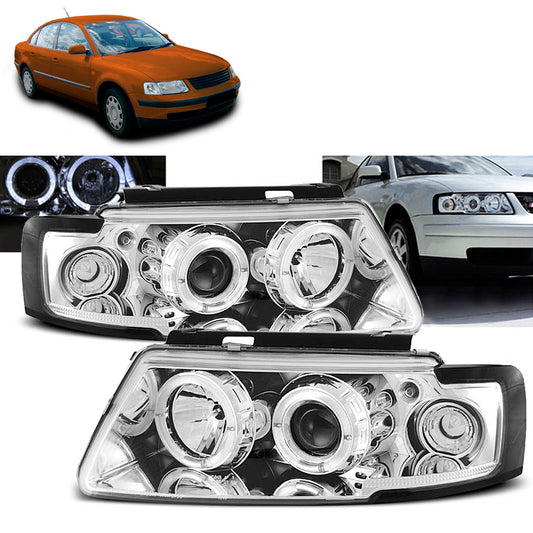 Scheinwerfer Angel Eyes Chrom passend für VW Passat B5 3B 11.96-08.00