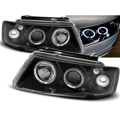Scheinwerfer Angel Eyes Schwarz passend für VW Passat B5 3B 11.96-08.00