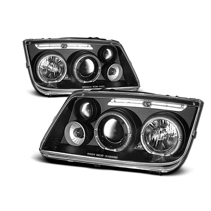 Scheinwerfer Angel Eyes Schwarz passend für VW Bora 09.98-07.05