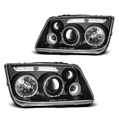 Scheinwerfer Angel Eyes Schwarz passend für VW Bora 09.98-07.05