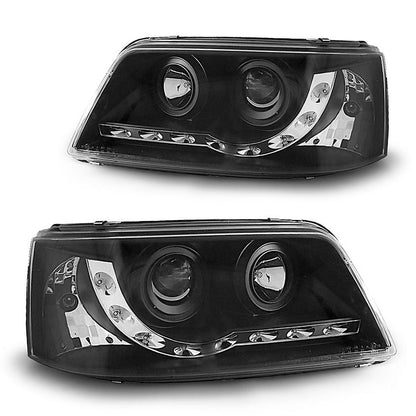 Scheinwerfer Tagfahrlicht Schwarz passend für VW T5 04.03-08.09