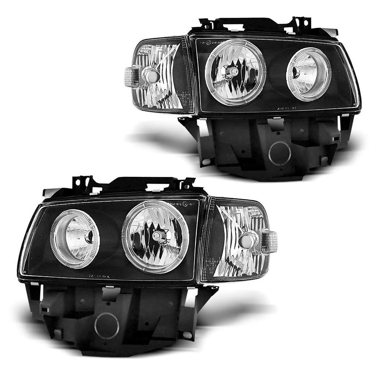 Scheinwerfer Angel Eyes Schwarz passend für VW T4 08.96-03.03 Bus