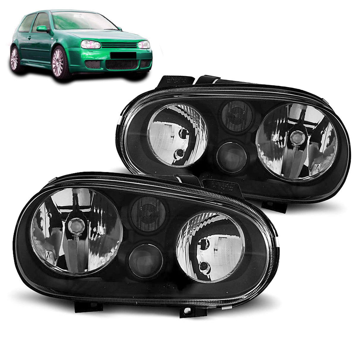 Scheinwerfer Schwarz passend für VW Golf 4 09.97-09.03