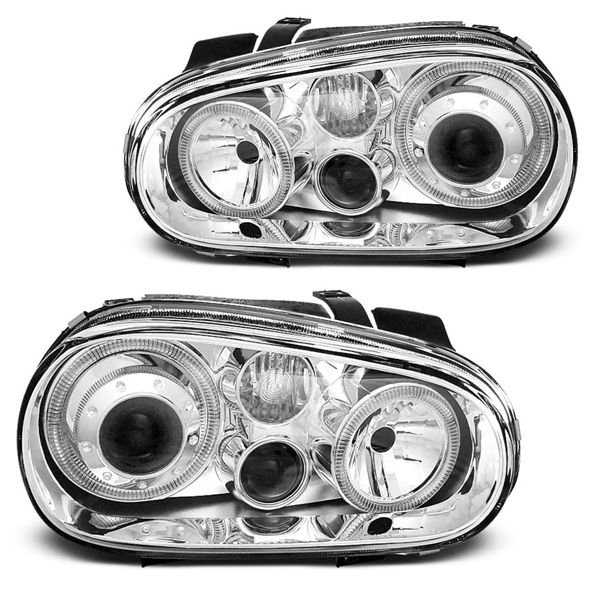 Scheinwerfer Angel Eyes Chrom passend für VW Golf 4 09.97-09.03