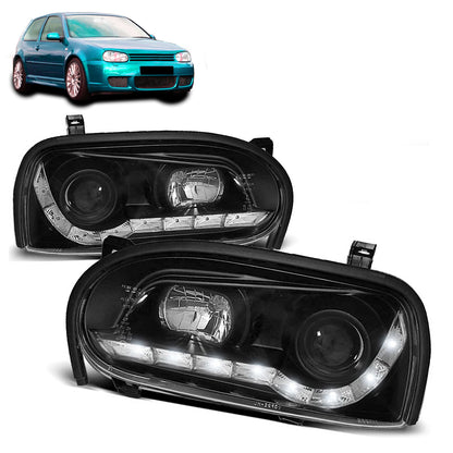 Scheinwerfer Daylight Schwarz passend für VW Golf 3 09.91-08.97