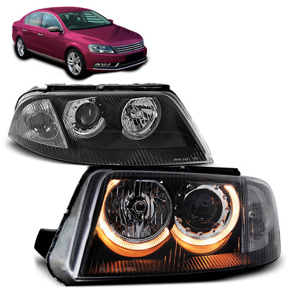 Scheinwerfer Angel Eyes Schwarz passend für VW Passat 3BG B5 FL 09.00-03.05