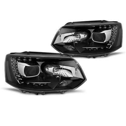 Scheinwerfer True DRL Schwarz passend für VW T5 2010-15