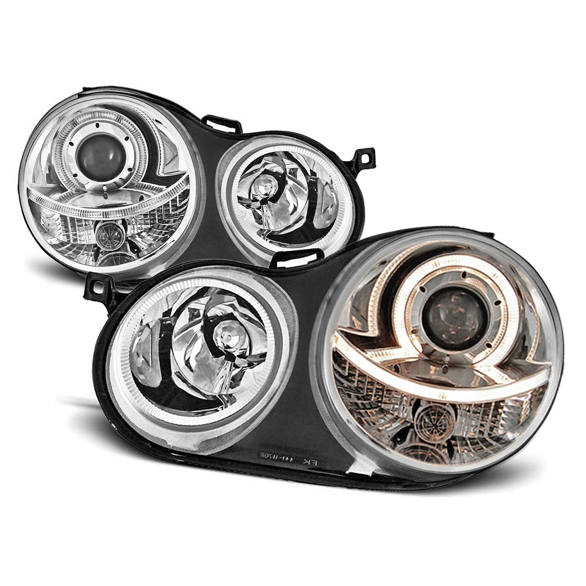 Scheinwerfer Angel Eyes Chrom passend für VW Polo 9N 11.01-04.05