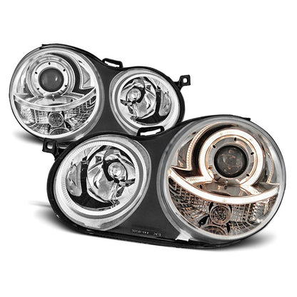 Scheinwerfer Angel Eyes Chrom passend für VW Polo 9N 11.01-04.05