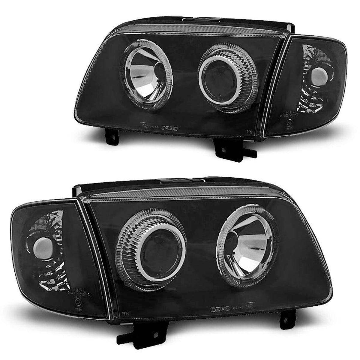Scheinwerfer Angel Eyes Schwarz passend für VW Polo 6N2 10.99-10.01