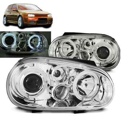 Scheinwerfer VW Golf 4 09.97-09.03 Angel Eyes Chrom