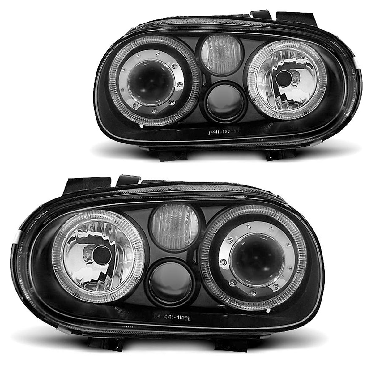 Scheinwerfer Angel Eyes Schwarz passend für VW Golf 4 09.97-09.03