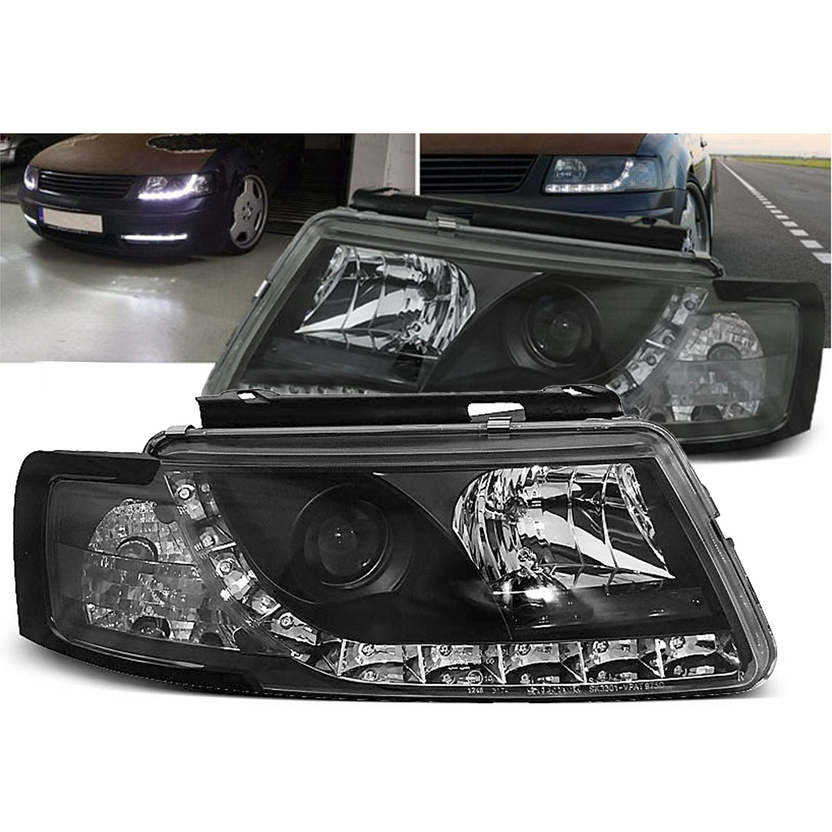 Scheinwerfer Daylight Schwarz passend für VW Passat 5B 3B 11.96-08.00
