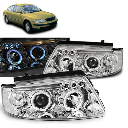 Scheinwerfer Angel Eyes Chrom passend für VW Passat B5 3B 11.96-08.00