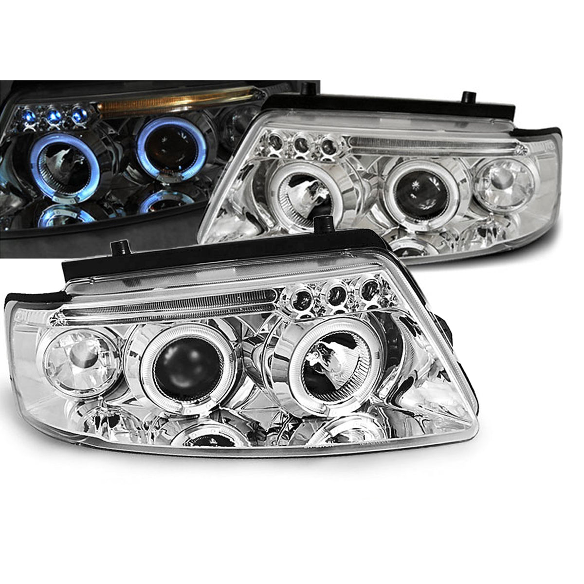 Scheinwerfer Angel Eyes Chrom passend für VW Passat B5 3B 11.96-08.00