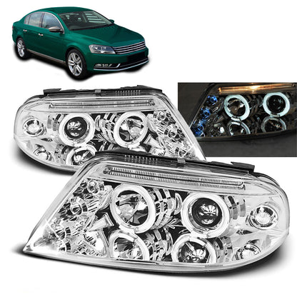 Scheinwerfer Angel Eyes Chrom passend für VW Passat 3BG 09.00-03.05