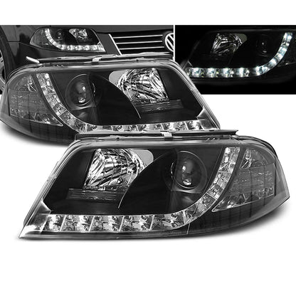 Scheinwerfer Daylight Schwarz passend für VW Passat 3BG 09.00-03.05