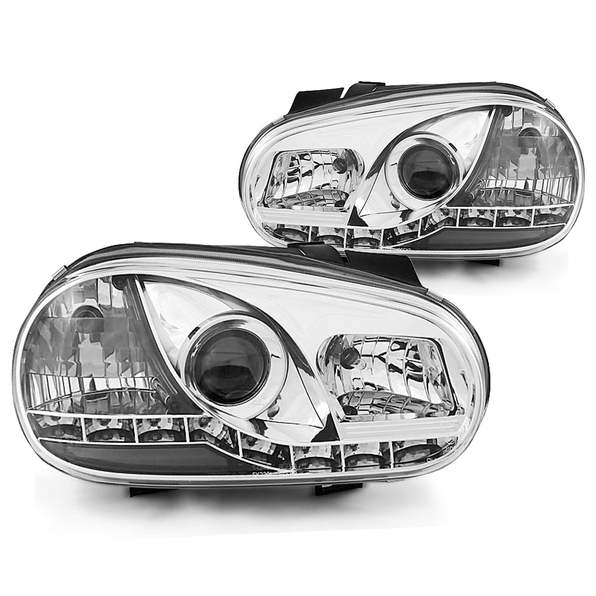Scheinwerfer Daylight Chrom passend für VW Golf 4 09.97-09.0