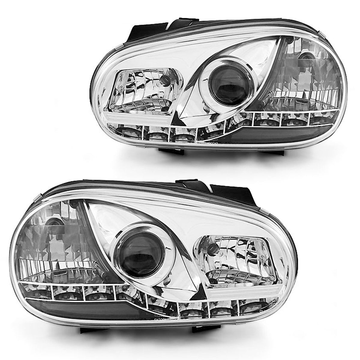 Scheinwerfer Daylight Chrom passend für VW Golf 4 09.97-09.0
