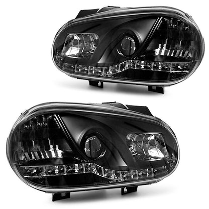 Scheinwerfer Daylight Schwarz passend für VW Golf 4 09.97-09.03