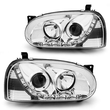 Scheinwerfer Daylight Chrom passend für VW Golf 3 91-97
