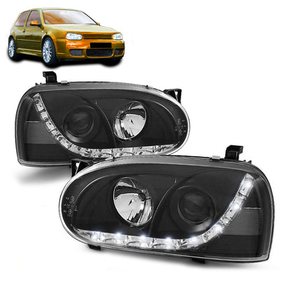 Scheinwerfer Daylight Schwarz passend für VW Golf 3 91-97