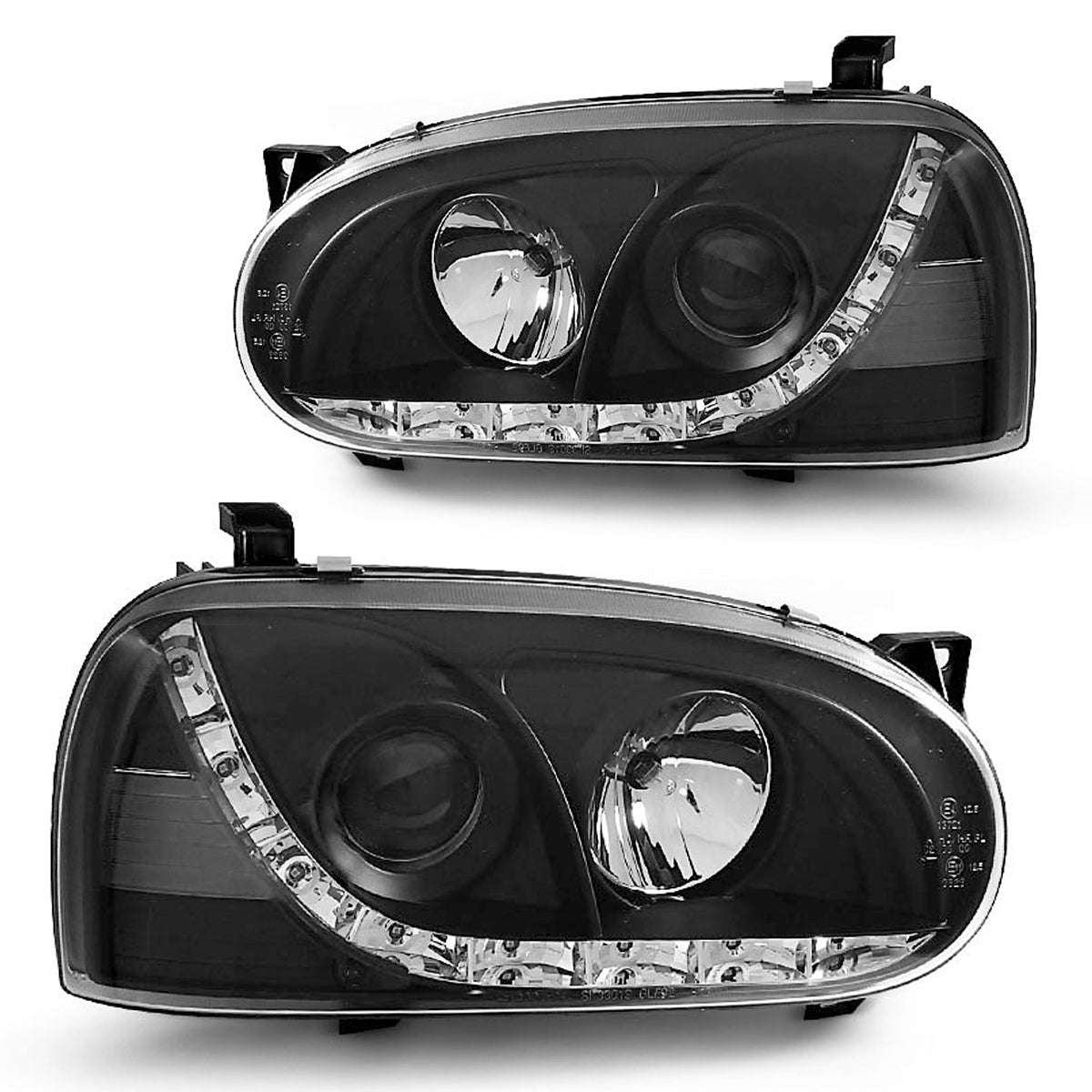 Scheinwerfer Daylight Schwarz passend für VW Golf 3 91-97