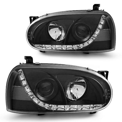 Scheinwerfer Daylight Schwarz passend für VW Golf 3 91-97
