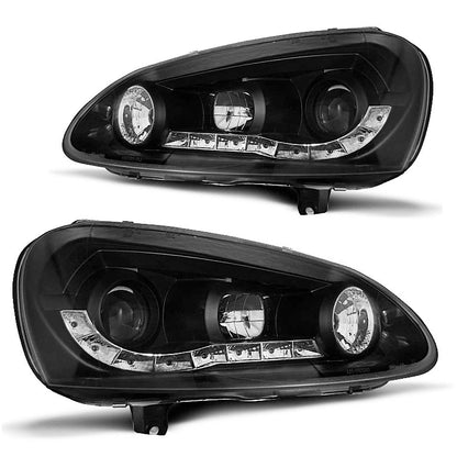 Scheinwerfer Daylight Schwarz passend für VW Golf 5
