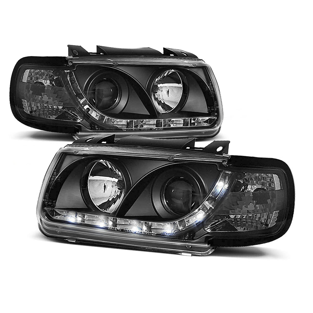 Scheinwerfer Tagfahrlicht Schwarz passend für VW POLO 6N 10.94-09.99 Schrägheck