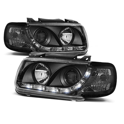 Scheinwerfer Tagfahrlicht Schwarz passend für VW POLO 6N 10.94-09.99 Schrägheck