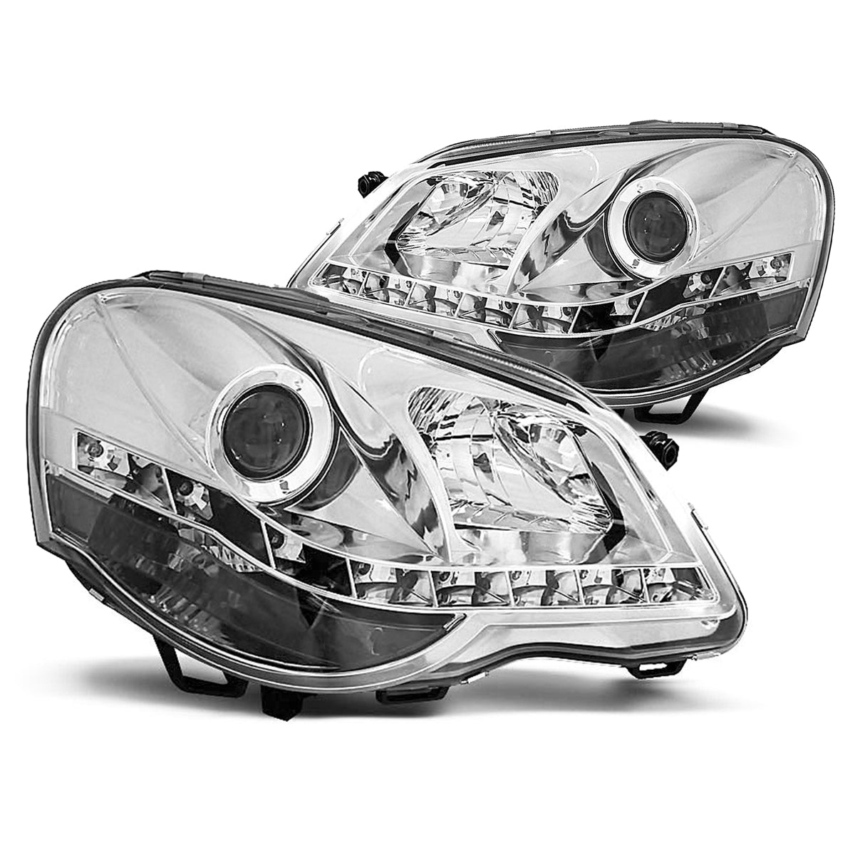 Scheinwerfer Tagfahrlicht Chrom passend für VW POLO 9N3 04.05-09
