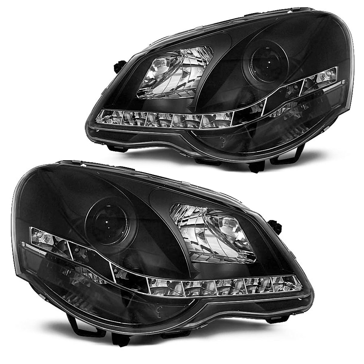 Scheinwerfer Tagfahrlicht Schwarz passend für VW POLO 9N3 04.05-09