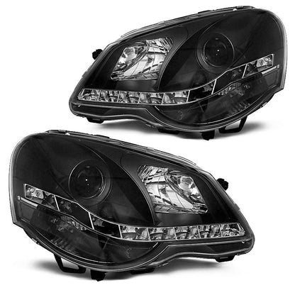 Scheinwerfer Tagfahrlicht Schwarz passend für VW POLO 9N3 04.05-09