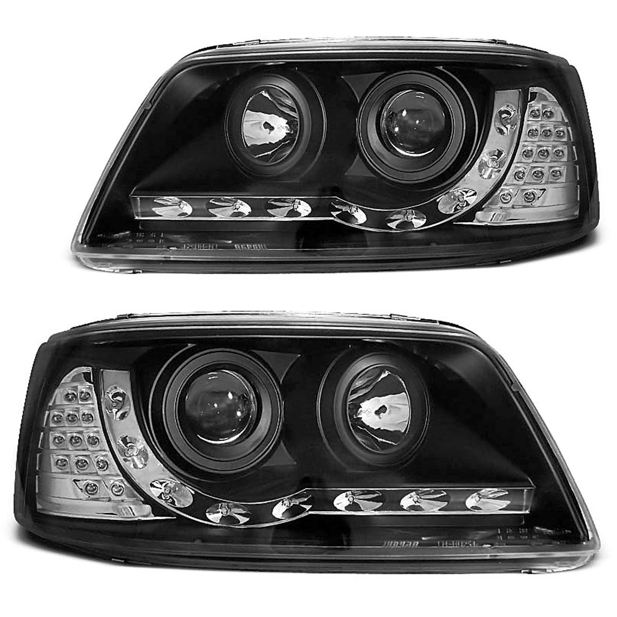 Scheinwerfer Tagfahrlicht Schwarz passend für VW T5 04.03-08.09