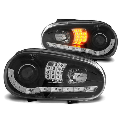 Scheinwerfer Tagfahrlicht Schwarz passend für VW GOLF 4 09.97-09.03