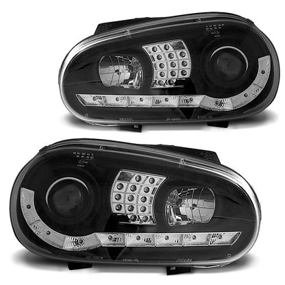 Scheinwerfer Tagfahrlicht Schwarz passend für VW GOLF 4 09.97-09.03