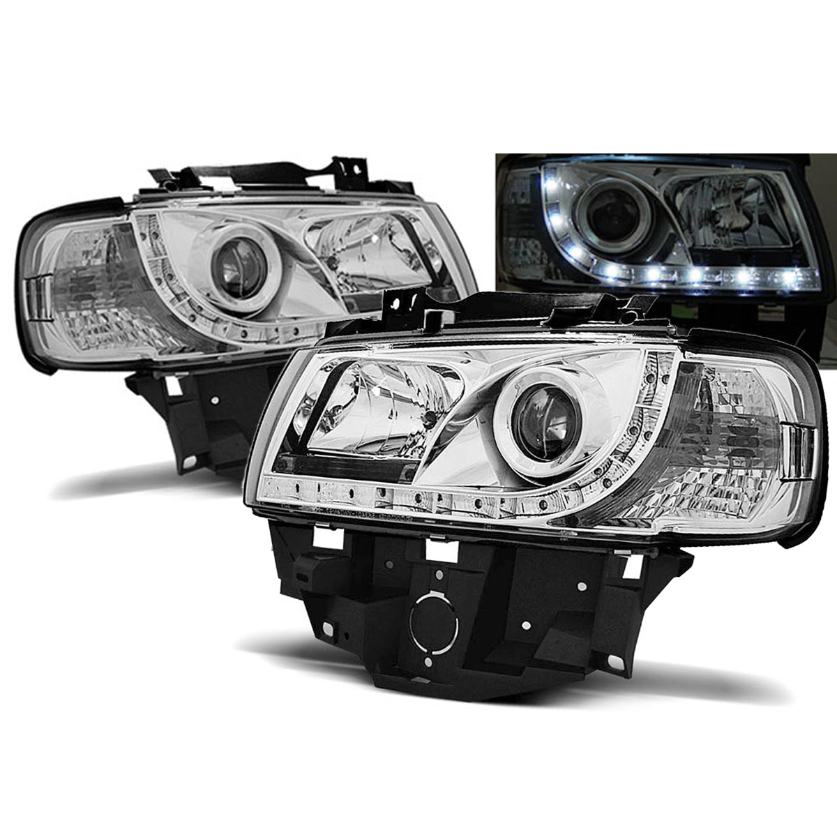 Scheinwerfer Tagfahrlicht Chrom passend für VW T4 08.96-03.03 BUS
