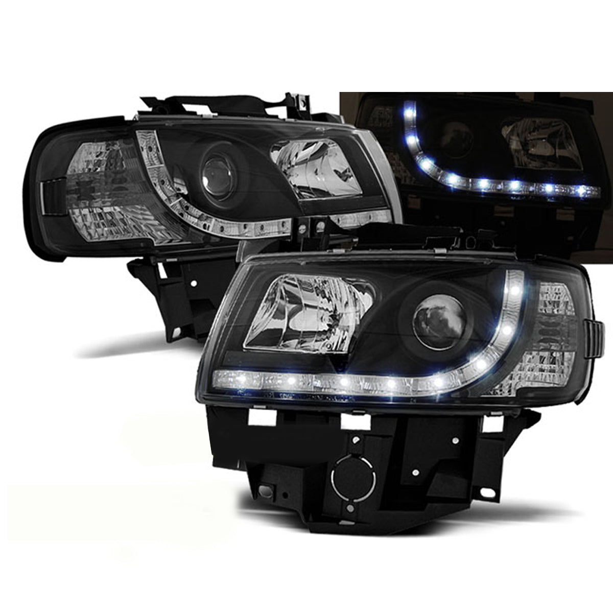 Scheinwerfer Tagfahrlicht Schwarz passend für VW T4 08.96-03.03 BUS